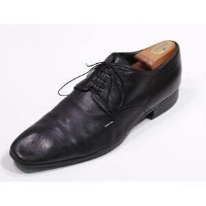 Hugo Boss Mens Black Lace-Up Oxford Leather Dress Shoes US 10